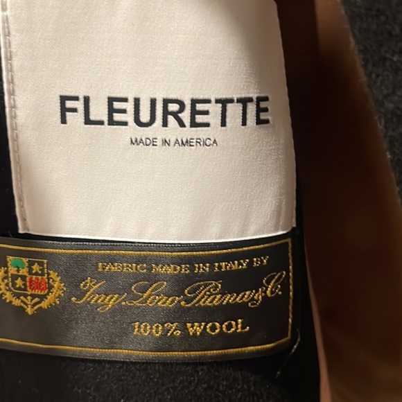 Fleurette Walker Notched Collar Wool Pea Coat Black Size 14 - Picture 9 of 10